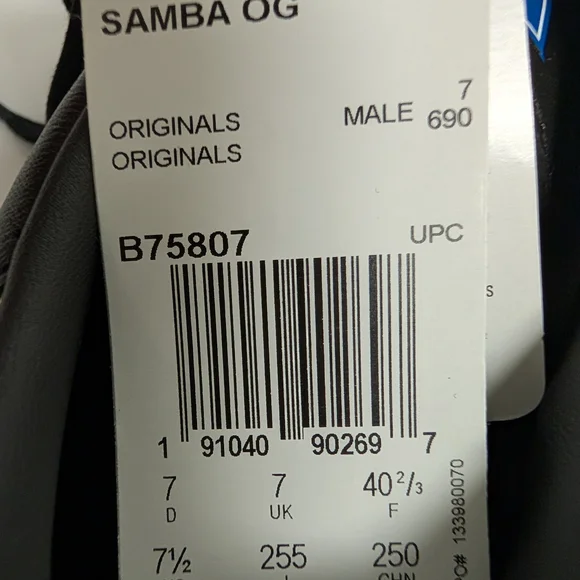 adidas Samba Black and White Athletic Shoes - Picture 6 of 6